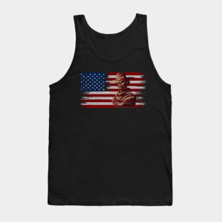 cowboy american flag vintage usa  cowboy Rodeo Roping Horse Riding Tank Top